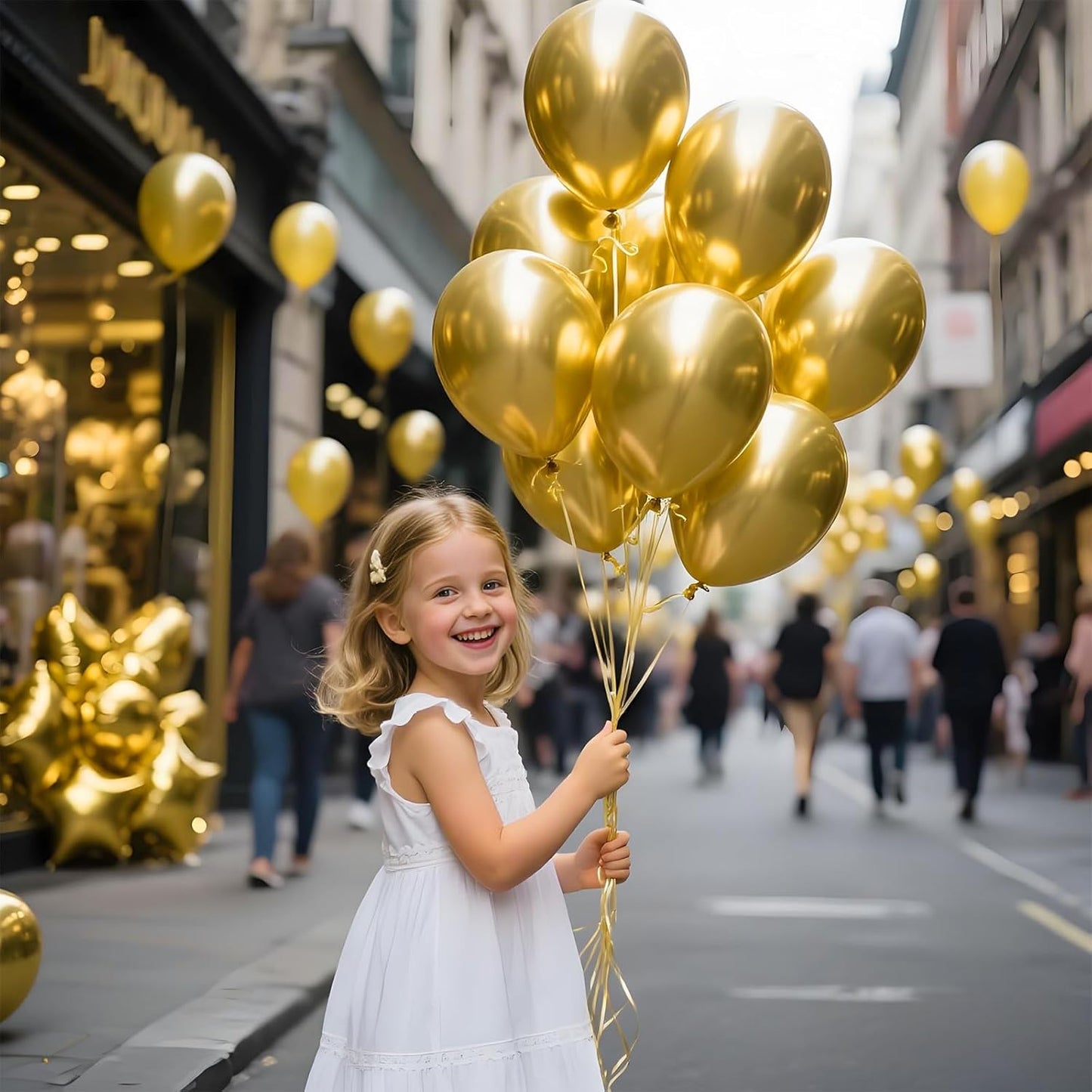 KAWKALSH Metallic Gold Balloon 12 Inch, 110pcs Latex Party Balloons Helium Bright Color for Birthday Baby Shower Wedding Party Supplies Arch Garland Decoration