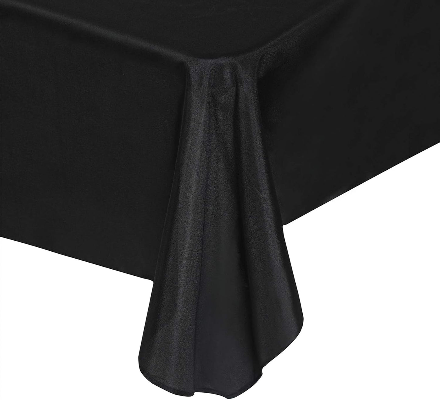 Rectangle Tablecloth 90x156 inch Washable Polyester Fabric Table Cloth for Wedding Party Dining Banquet Decoration（90x156, Black）