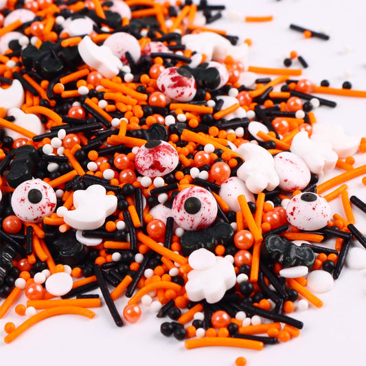 Halloween Sprinkles for Cake Decorating 7ounce Edible Bloody Candy Eyeball for Party, Ghosts Bats Sugar Pearl Sprinkles for Cupcake Toppers, Cookie, Ice Cream Decorations Celebrations