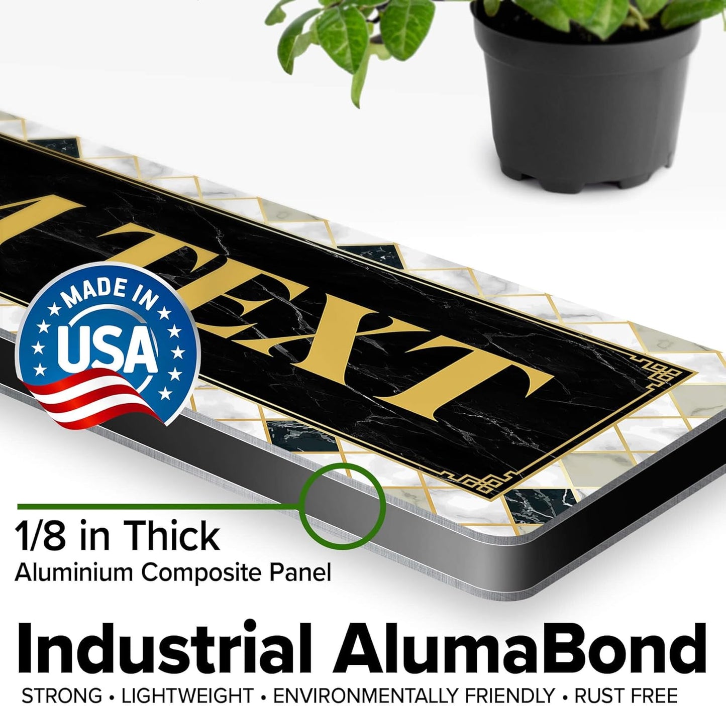 Custom Sign, Custom Street Sign, 11 Font Colors, 13 Font Styles, 4 Hole Options, 22 Sizes, 3x12 Inches, Rust Free DiBound, Fade Resistant, Made in USA by My Sign Center (Marble Tile)