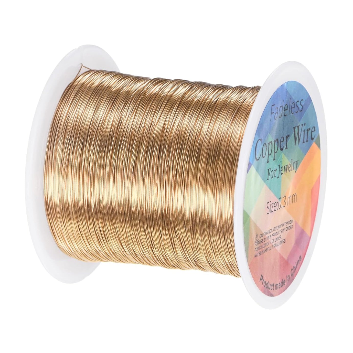 0.3mm Jewelry Wire, 28 Gauge 328FT Craft Wire Copper Beading Wire for Jewelry Making/Planting/Weaving/DIY Crafting, Soft Metal Wires [100M, Champagne Gold]