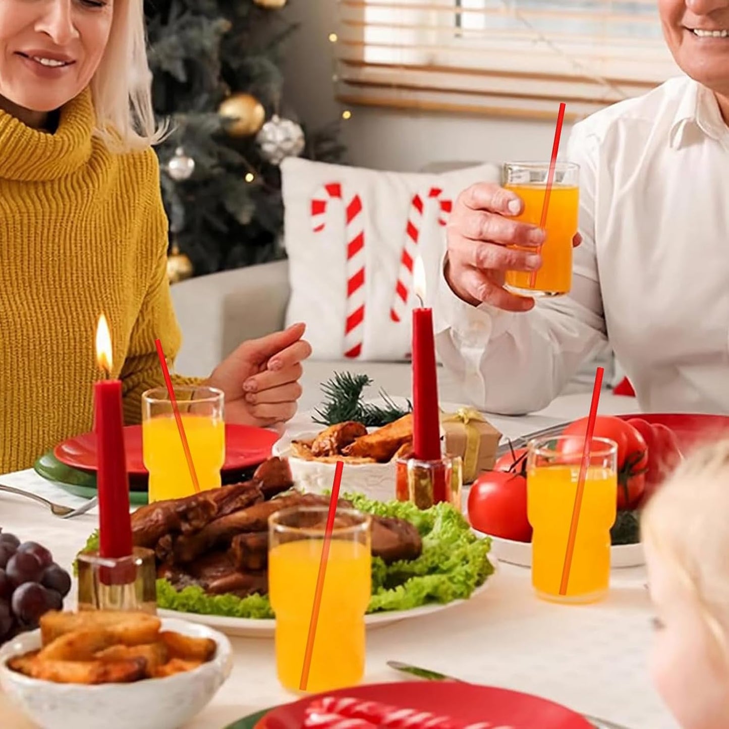 Disposable 7.75 inch Solid Red Paper Straws 100 Counts for Drinking, Decoration, Cake Pops, DIY Arts & Crafts - Eco-friendly