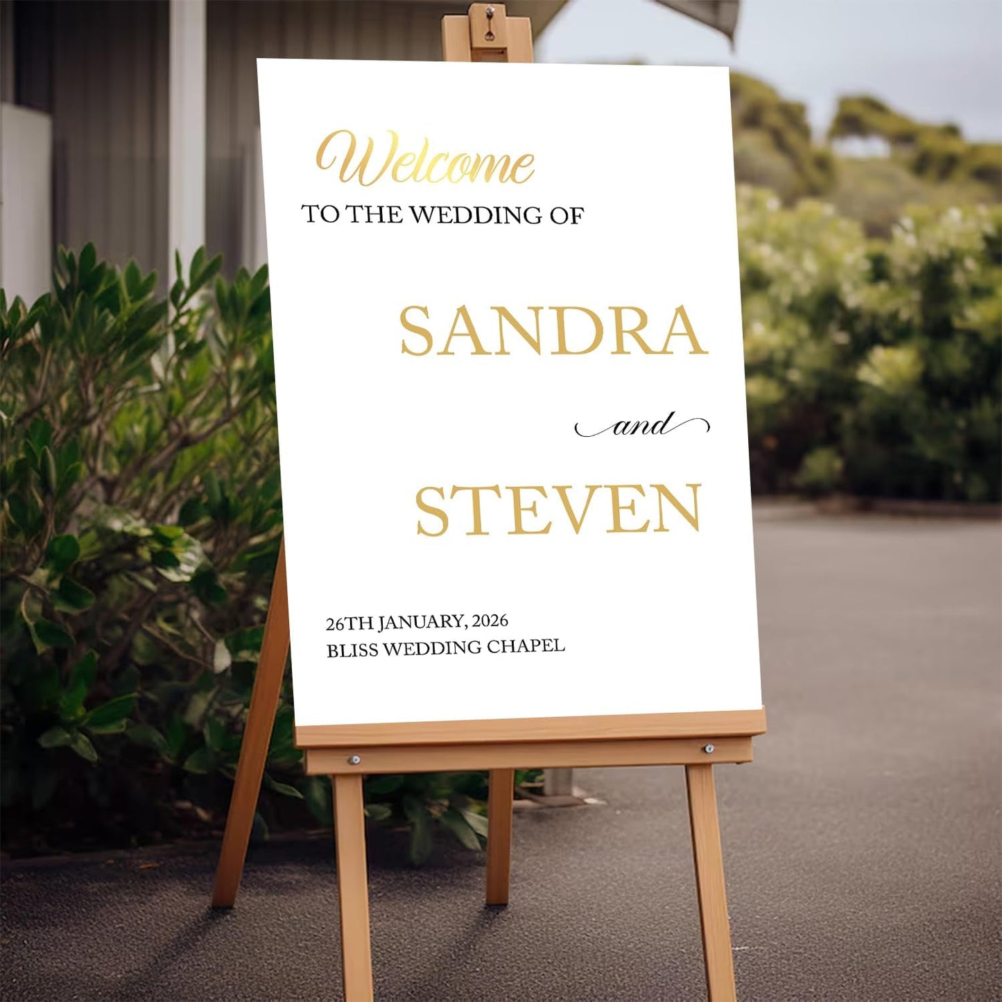 Personalized Modern Wedding Welcome Sign, Minimalist Printed Welcome Sign for Ceremony, Custom Wedding Decoration