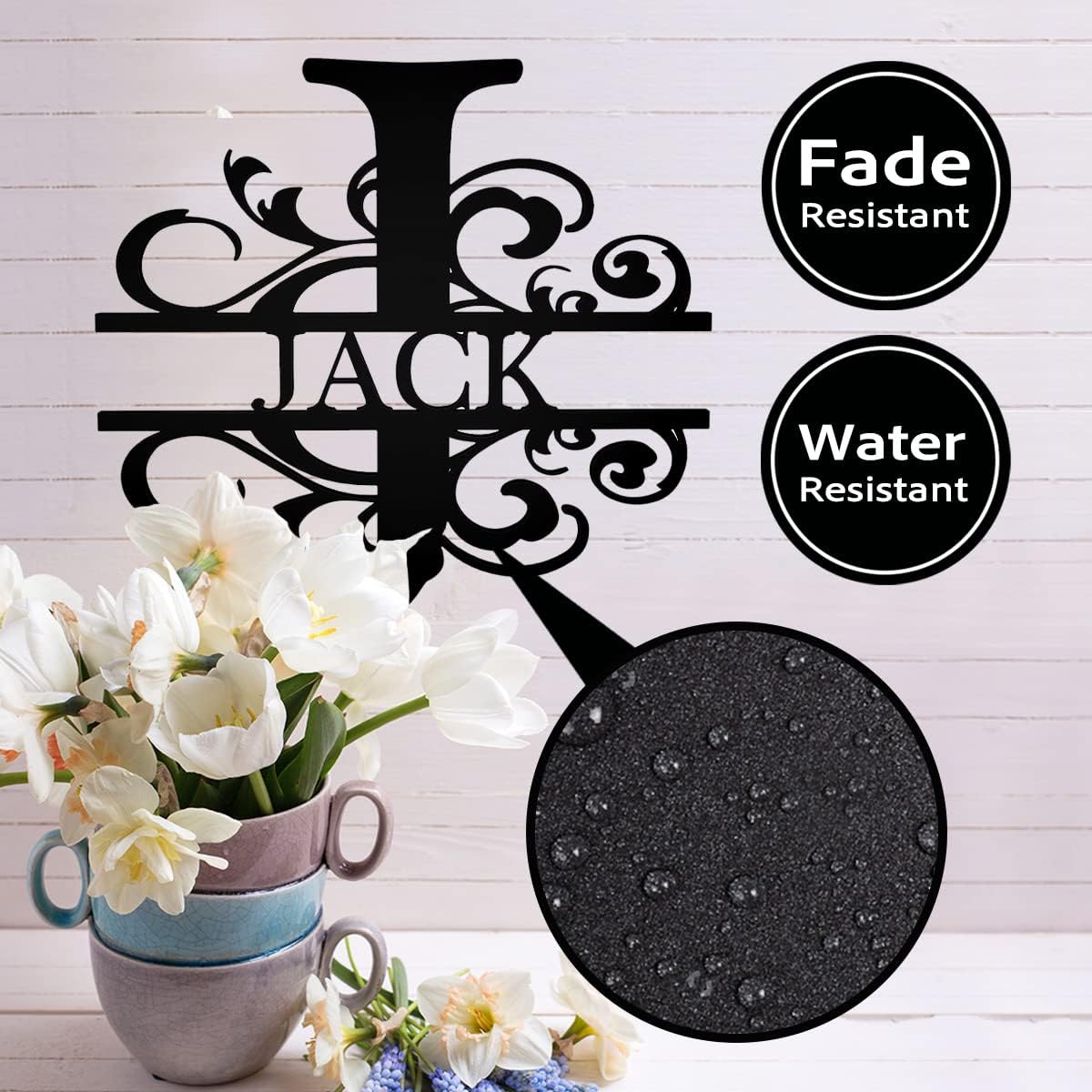 Custom Metal Signs | Name Sign Personalize for Outdoors Last Split Letter Monogram Wall Decor Family Personalized Wedding Gift Housewarming Art Outdoor