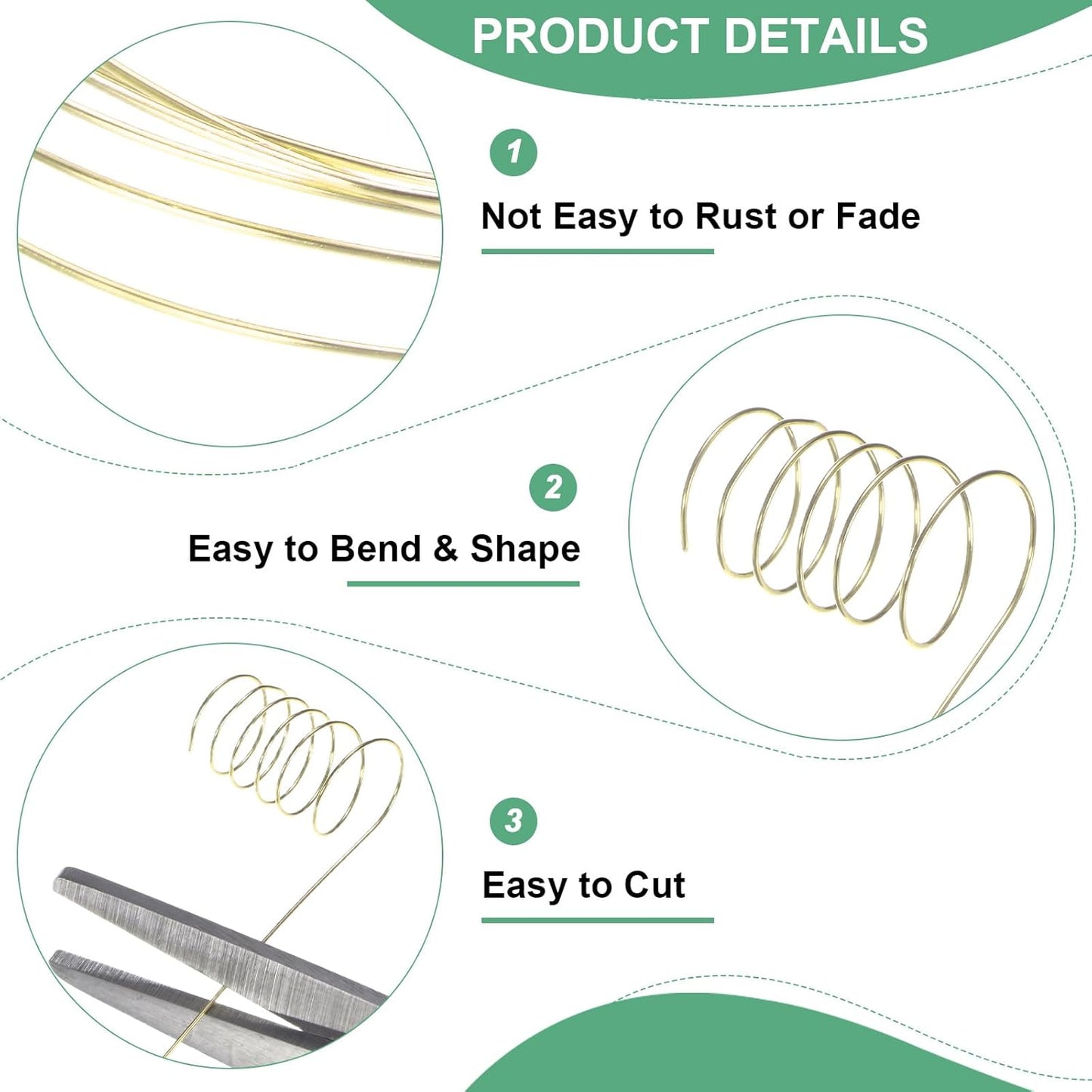 0.4mm Jewelry Wire, 26 Gauge 328FT Craft Wire Copper Beading Wire for Jewelry Making/Planting/Weaving/DIY Crafting, Soft Metal Wires [100M, Light Golden]