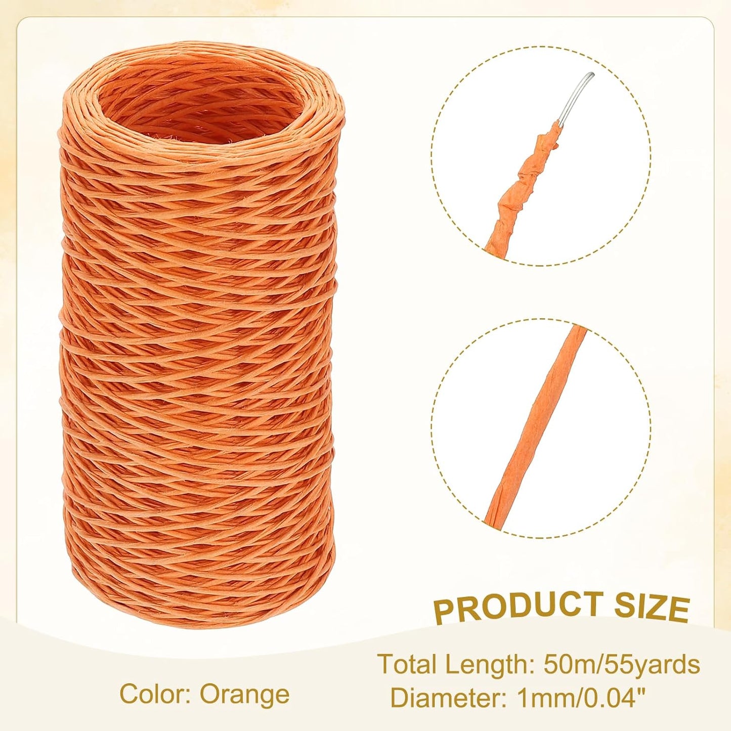 uxcell 164 Feet Floral Wire, 1mm Vine Bind Wire for DIY Crafts Flower Bouquet Christmas Wreaths Orange