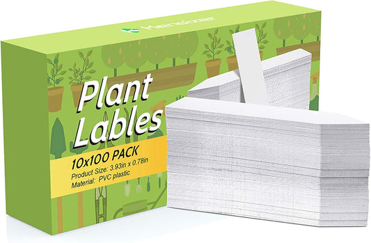 Kensizer 1000 Pcs 4 Inches Plastic Waterproof Plant Labels with a Gel Pen, Nursery Garden Stake Tags, Marker Labels Sticks for Potted Plants