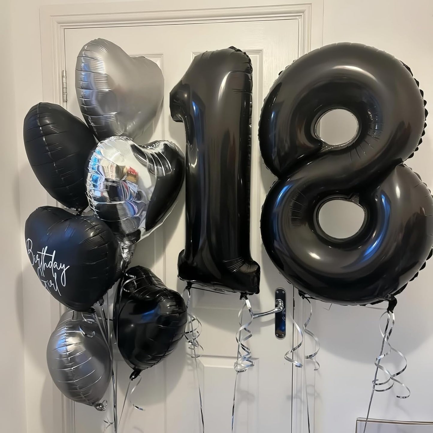 Black 4 Balloon Number,40 Inch Number 4 Balloon Large Black 4 Foil Mylar Helium Balloon for Birthday Party Decorations