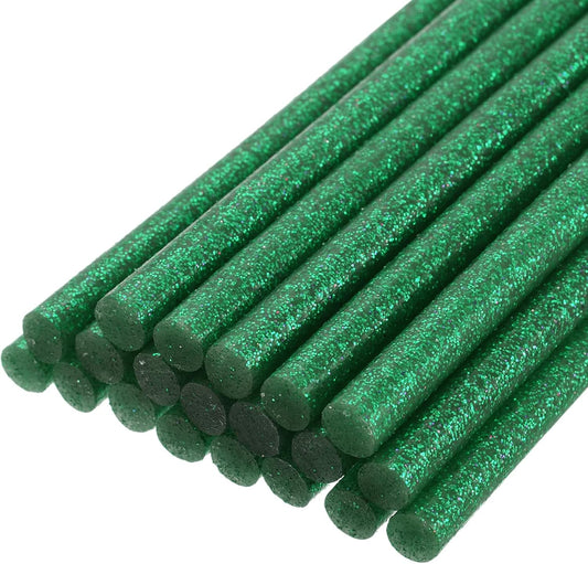 uxcell 20pcs Hot Glue Sticks for Glue Gun 11mm/0.43-inch x 8-inch Mini Hot Melt Adhesive Glue Stick Glitter Green