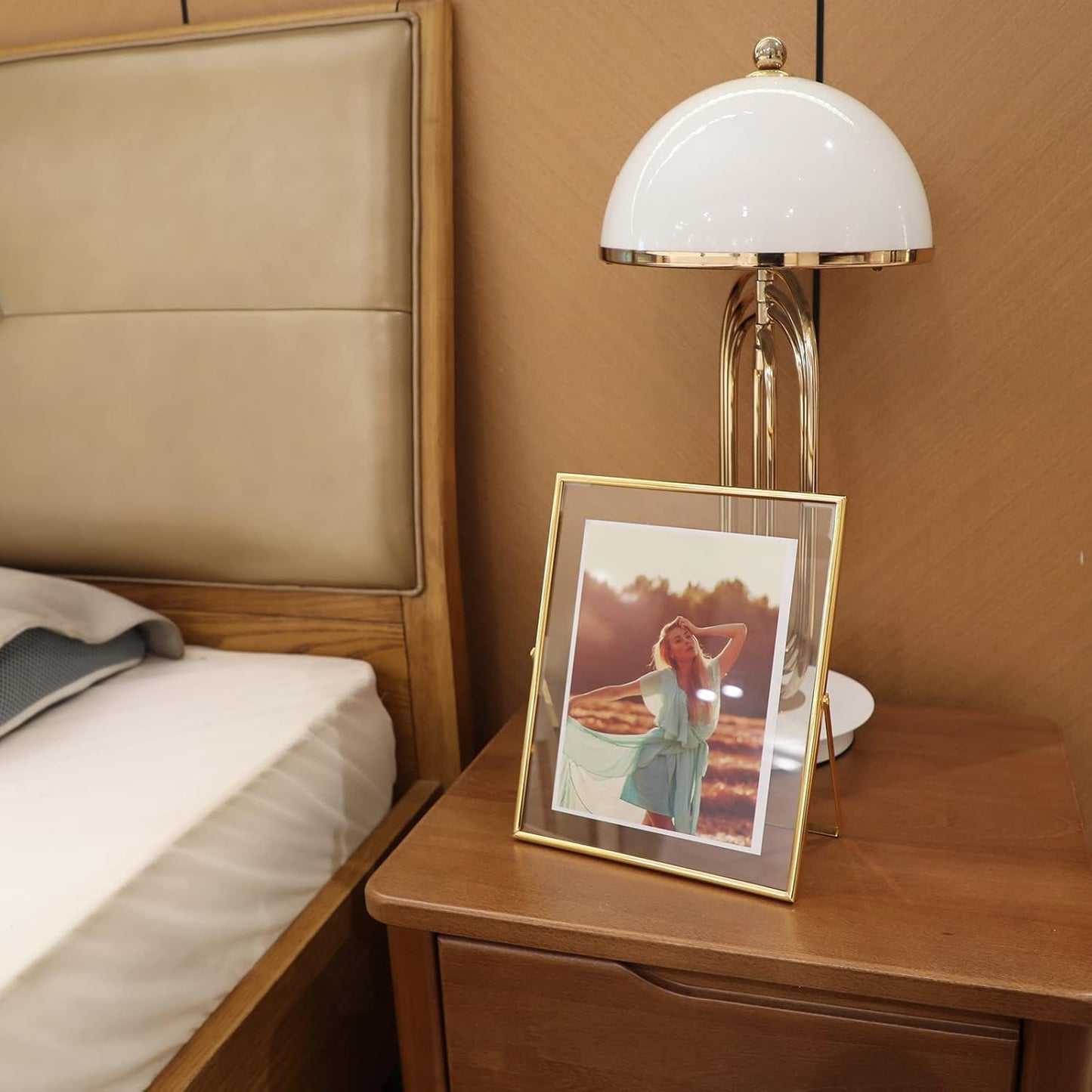 Gold Floating Frame (8×10 inches, Vertical), For Picture 7x9, 6x8, 5x7, Tabletop Photo Frames, Classy Gift For Anniversary, Birthday or Wedding, Home or Office Décor