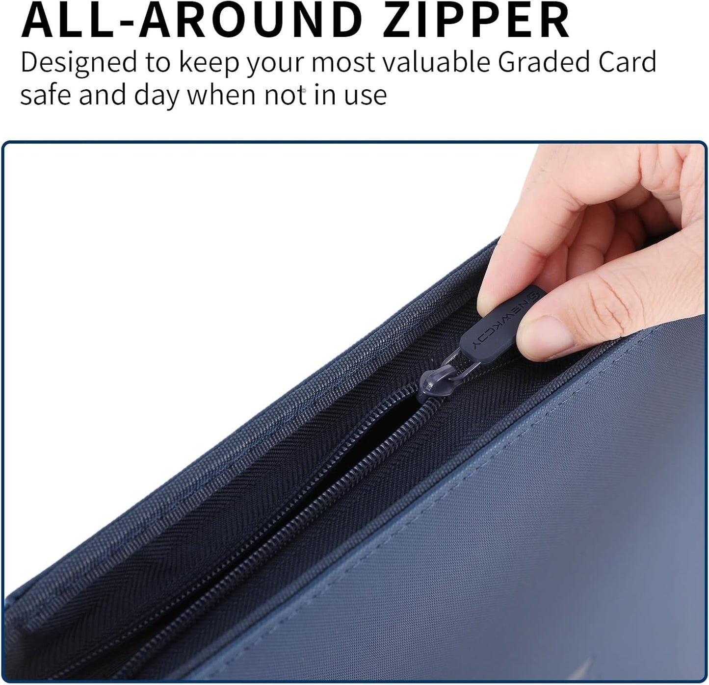 Snekdy premium 1024-pocket trading card binder, 16-pocket cards album, waterproof PU-leather Cover album with side loading, holds gaming, baseball, basketball & sports cards (Blue)