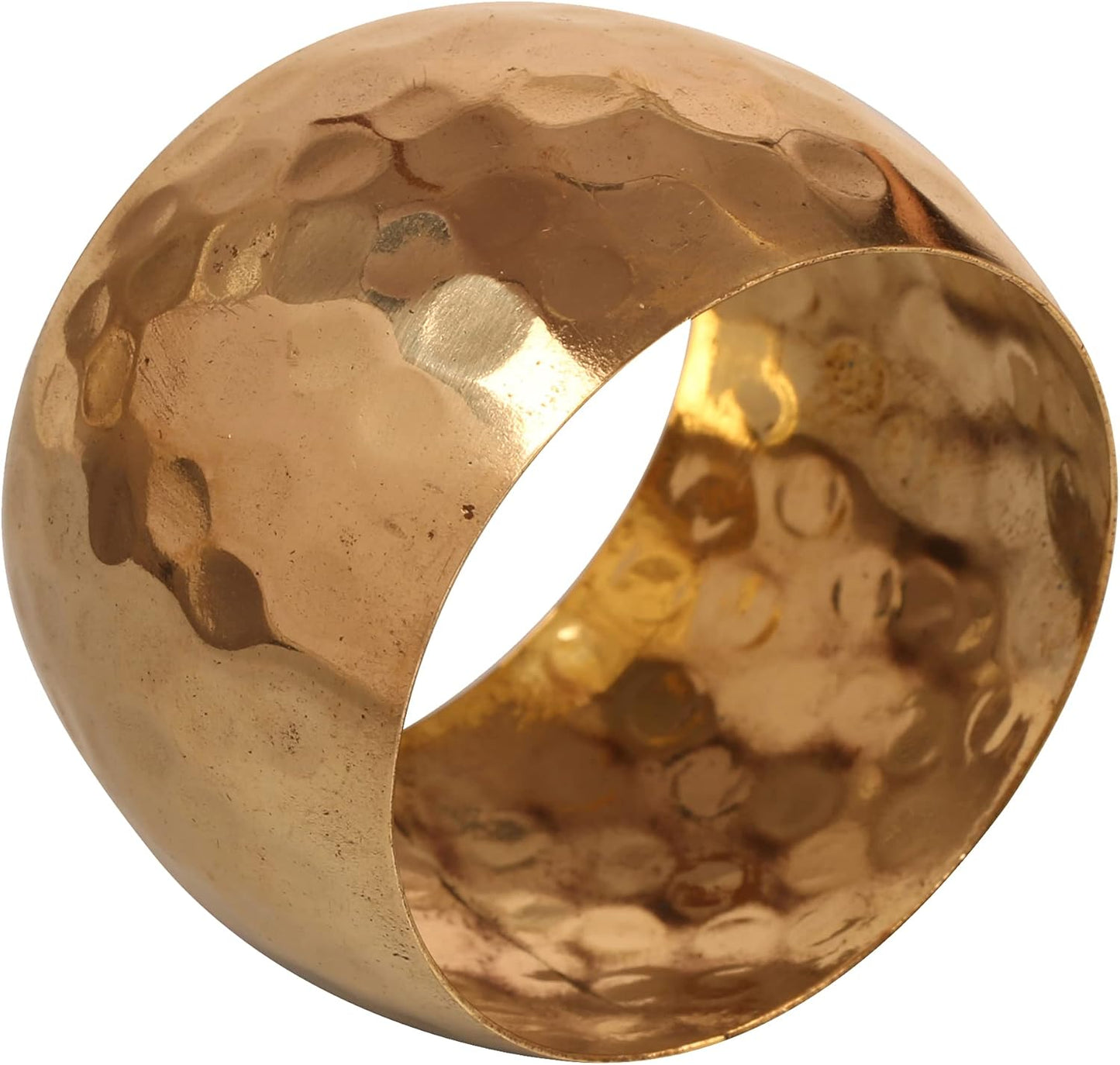 Gorgeous Perfect Hand Hammered Large Size Gold Color Party Dining Table Napkin Holders (Set of 6)