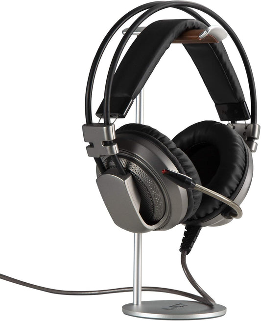 AVLT Universal Slim Aluminum Alloy Desktop Headphone Stand Anti-Slip Headset Display Organizer Hanger Rack Holder - Brown