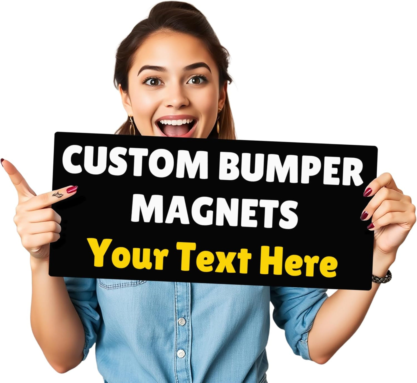 Customizable Magnet Bumper ❚ Design Your Own Custom Magnet ❚ Multiple Size and Color Options ❚ Car Truck Van ❚ Pick Your Font/Pick Your Color ❚ We Print All Made in The USA