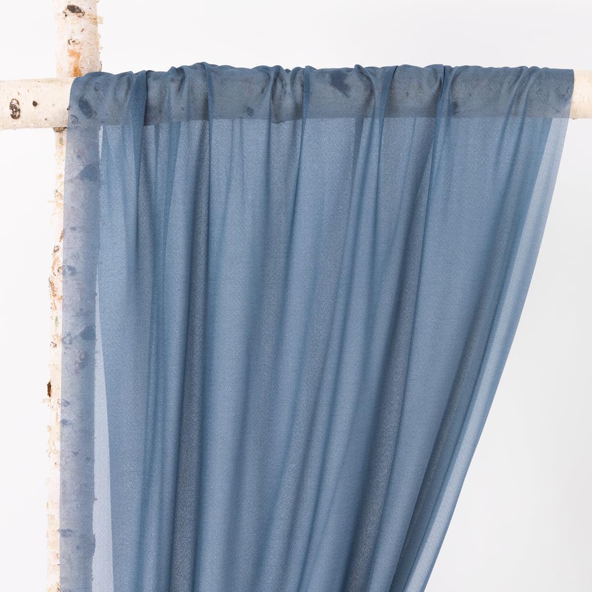 MLMW Wedding Arch Draping Fabric 4 Panels 29" x 20Ft Dusty Blue Sheer Wedding Arch Backdrop Drapes Outdoor Curtain for Ceremony Party Background Ceiling Decor