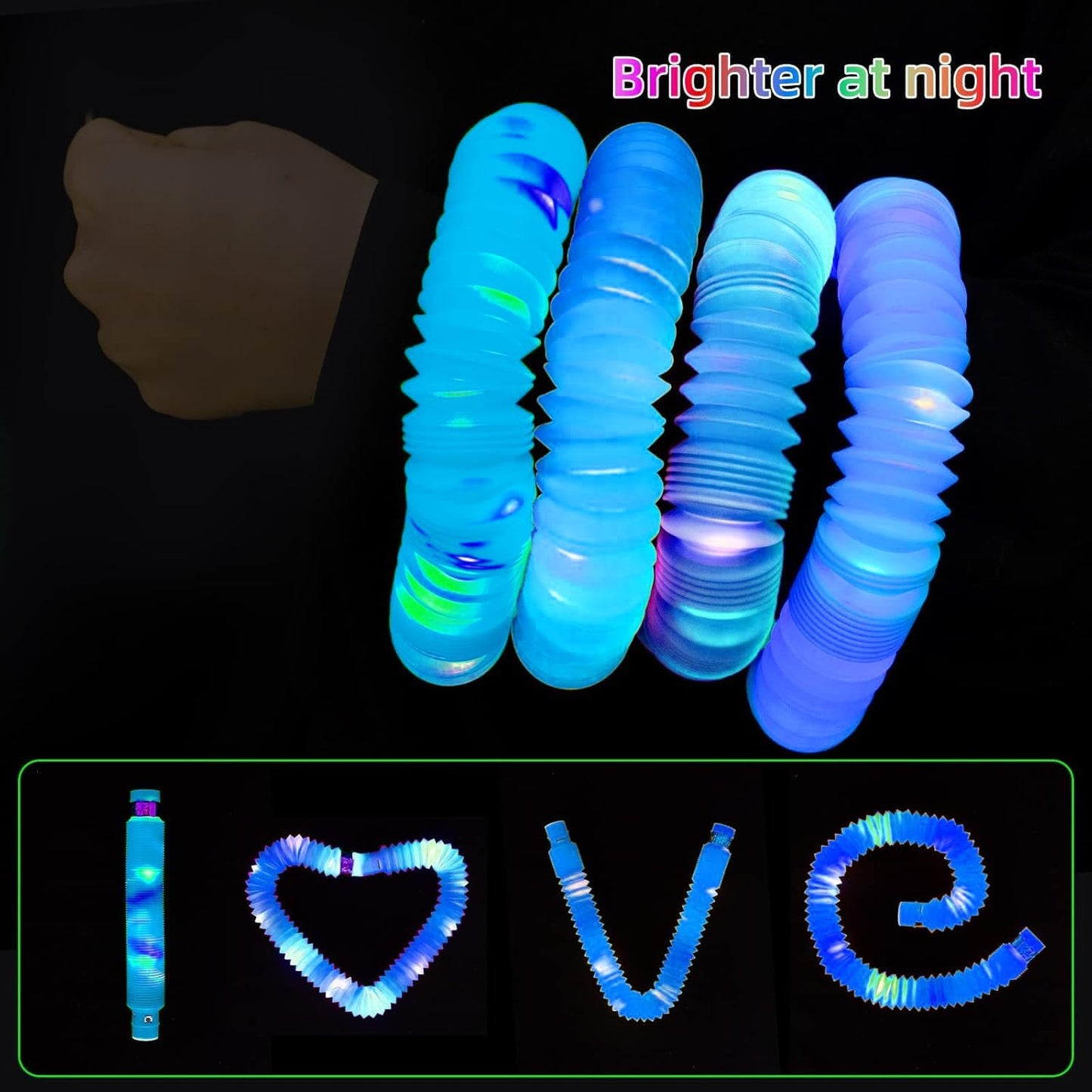 Blue 12 Pack Light Up Party Favors Supplies,Bulk Glow Sticks Bracelet,Necklace Accessories for Kids,Birthday Return Gifts Treats,Easter Basket Goodie Bag Stuffer Fillers for Boys Girls