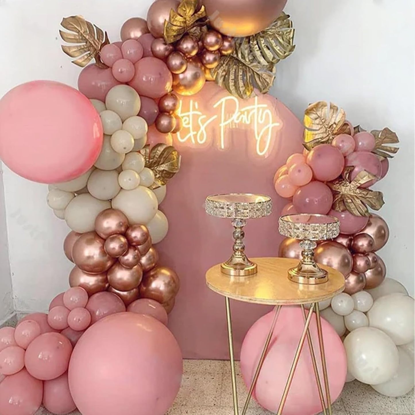 Dusty Blush Pink Balloons, Retro Pink Metallic Chrome Rose Gold Confetti White Sand Nude Balloon Dusty Rose Apricot Beige Party Balloons for Birthday Boho Mothers Day Baby Shower Decorations