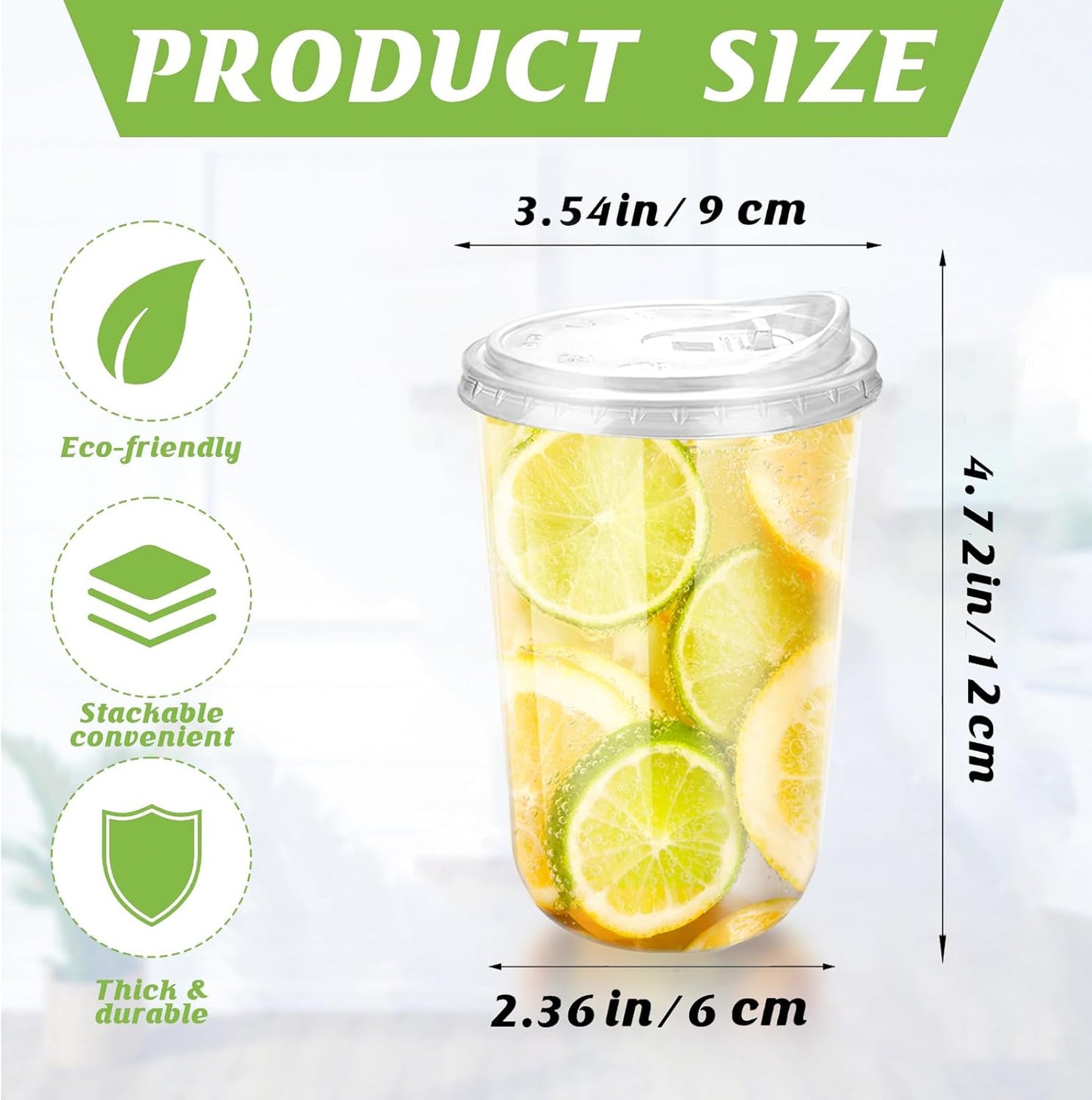 16oz Disposable Stemless Glasses With Strawless Sip Lids,PET Disposable Drinking Cups,Clear Plastic Wine Glasses for Parties Birthday,Wedding,Meeting,Christmas Party Supplies (50, Transparent)