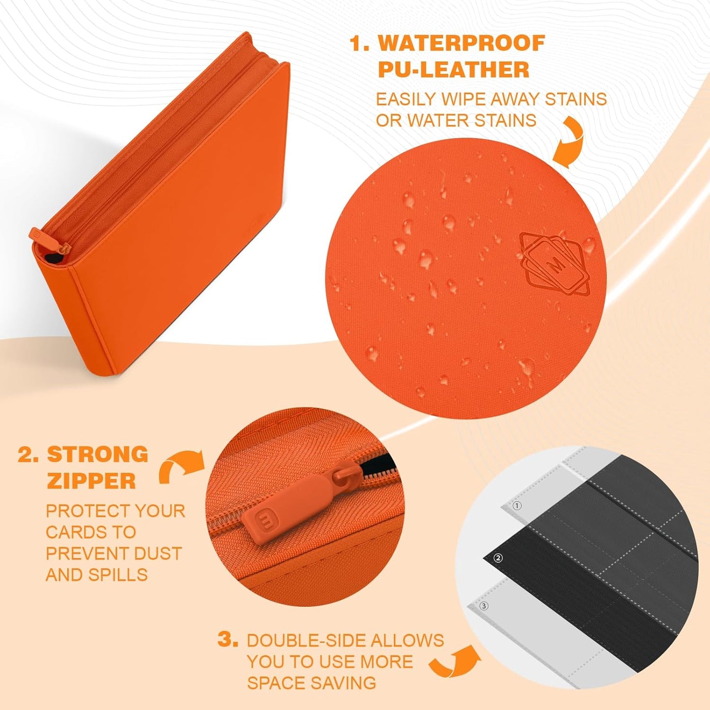 Premium Card Binder 16 Pocket,Trading Card Binder Holds up to 1000+Cards Sturdy Card Collection Album, Card Holder Folders for MTG, TCG, Game Cards & Sports Cards