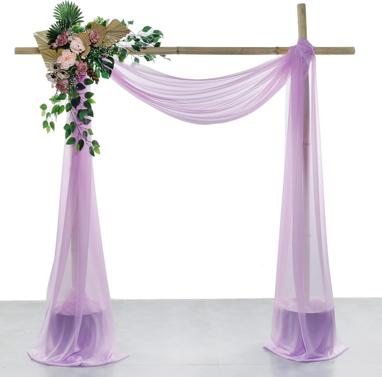 VDS Pack of 1 Panel (30 Inch X 40 Feet) Wedding Arch Draping Fabric Sheer Chiffon Fabric Drapery for Wedding Ceremony Reception Swag Backdrop Canopy Chuppah ARBO Altars Decoration (Orchid)