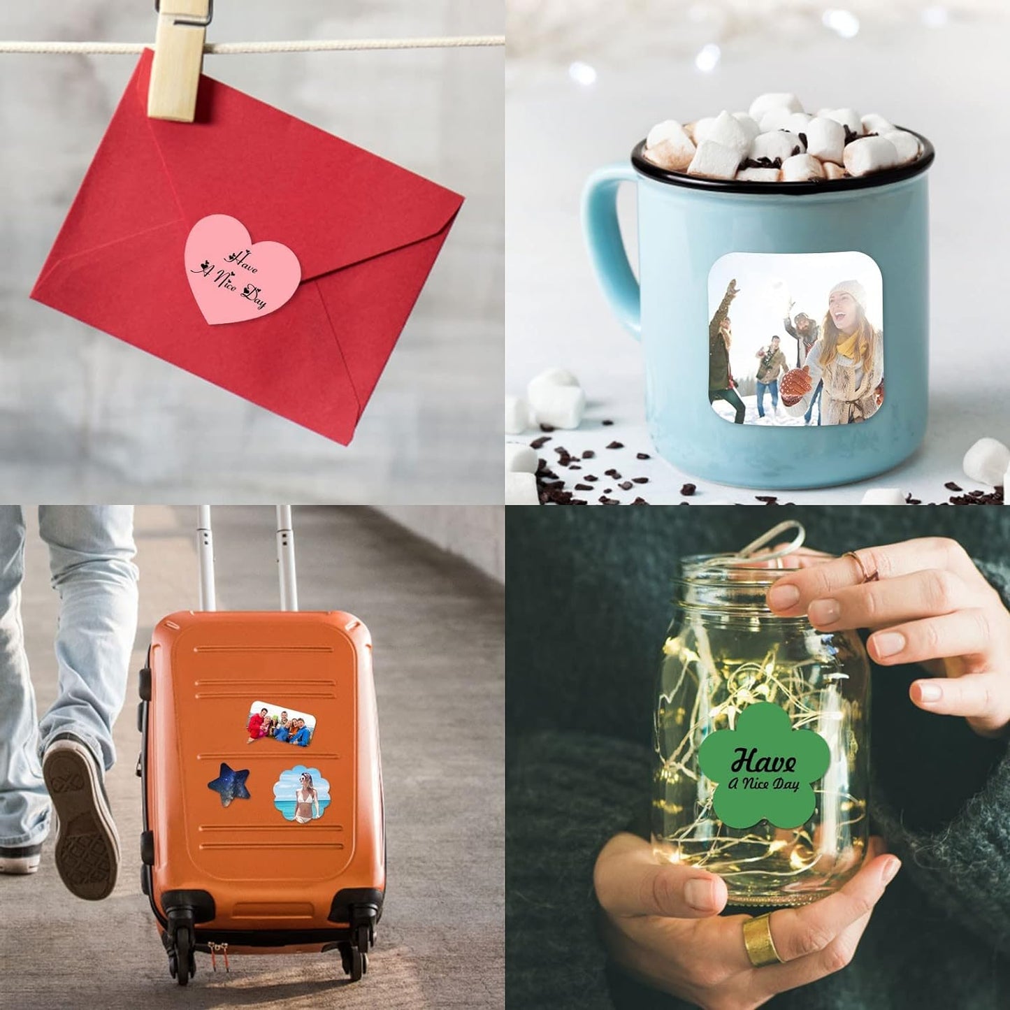 100 Pack Custom Stickers Personalized Labels for Business Logo Customized Vinyl Wedding Favors Birthday Baby Bridal Shower Make Your Own Decals