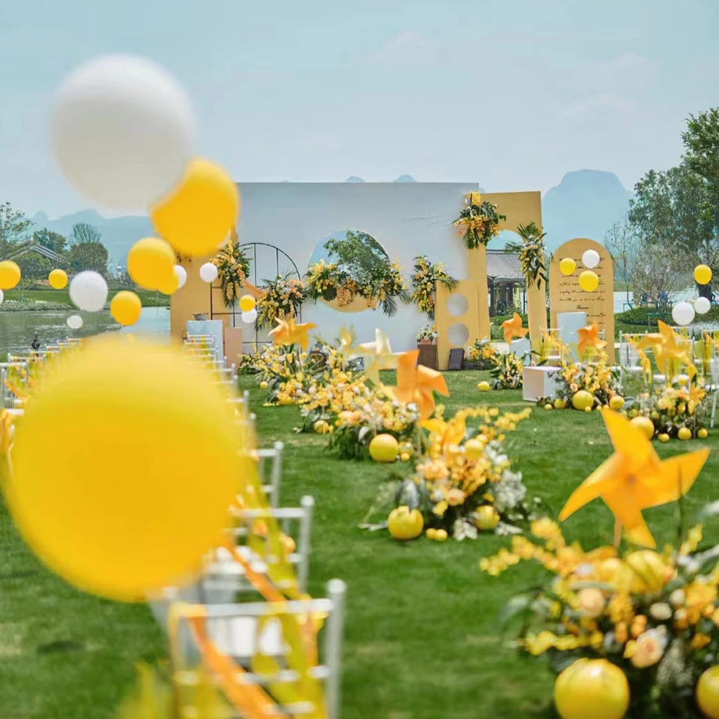 KAWKALSH 200pcs Yellow Balloons 5 Inch, Small Mini Latex Balloons for Party Birthday Baby Shower Anniversary Festival Arch Garland Decoration