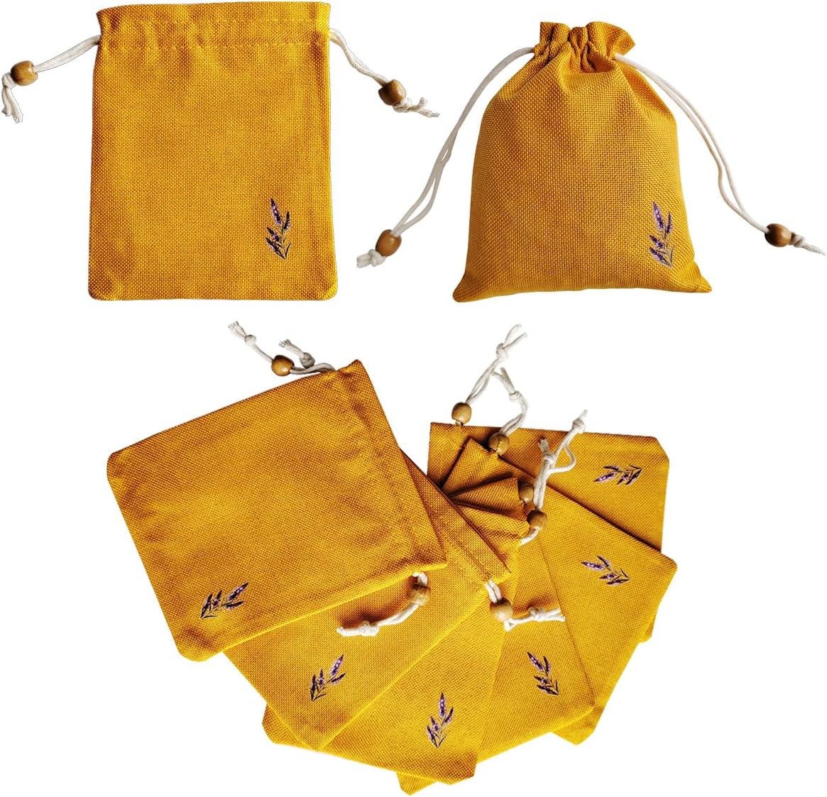 Daclubmenxy D&C 20PCS Sachet Bags Empty for Lavender, Burlap drawstring bags, Jewelry Pouches 4.5'' x 6.0'' Drawstring Gift Bags for Wedding, Christmas, Party Favor Bags (Orange, 4×6in)