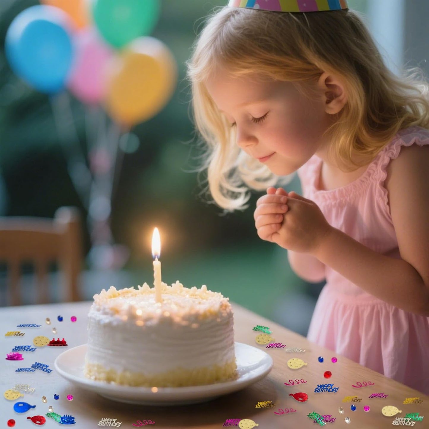 Multicolor Happy Birthday Confetti, Birthday Party Confetti Metallic Foil Sprinkles Decorations for Kids Adult Party Baby Shower Decor, DIY Arts and Crafting