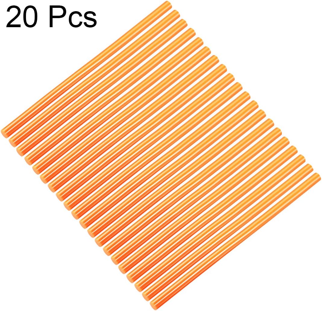 uxcell 20pcs Hot Glue Sticks for Glue Gun 7/16-inch x 10-inch Mini Hot Melt Adhesive Glue Stick Orange