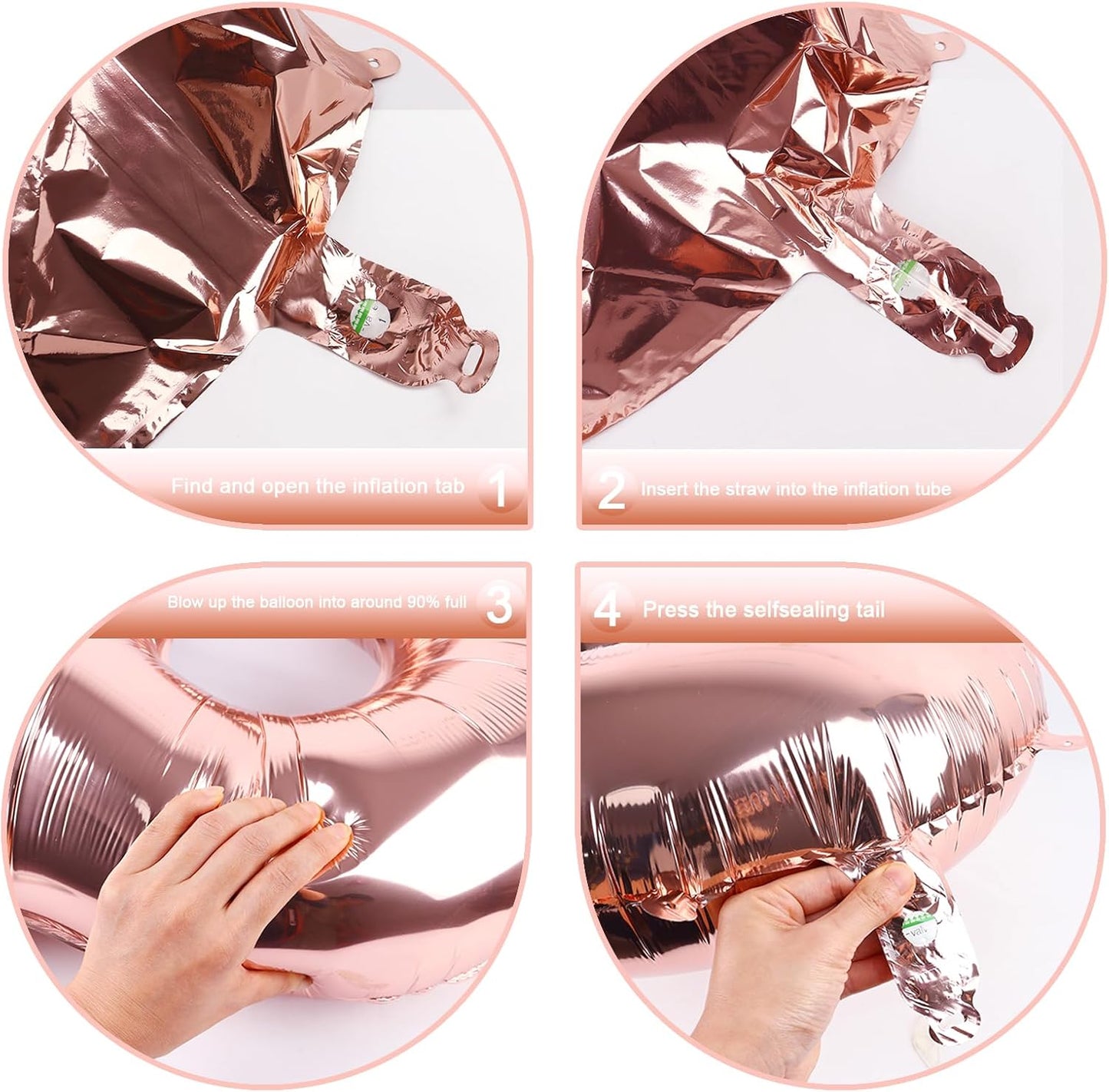 Large 40 Inch Rose Gold 3 Number Balloon, 3 13 23 30 33 36 38 Rose Gold Birthday Party Decorations, Numbers Three Foil Balloons for Anniversary Party Graduations Celebration Supplies