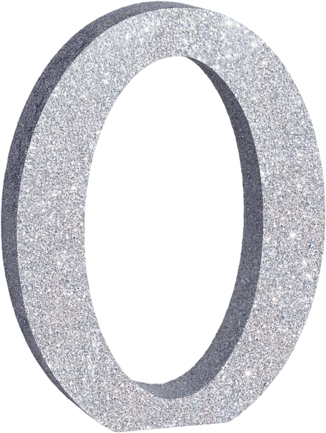 TONIFUL 8 Inch Silver Glitter Letter O Table Centerpiece A-Z Silver Birthday Party Decorations,Silver Alphabet O for Birthday,Chrismas,Graduation,Bridal Shower,Wedding,Anniversary Party Supplies