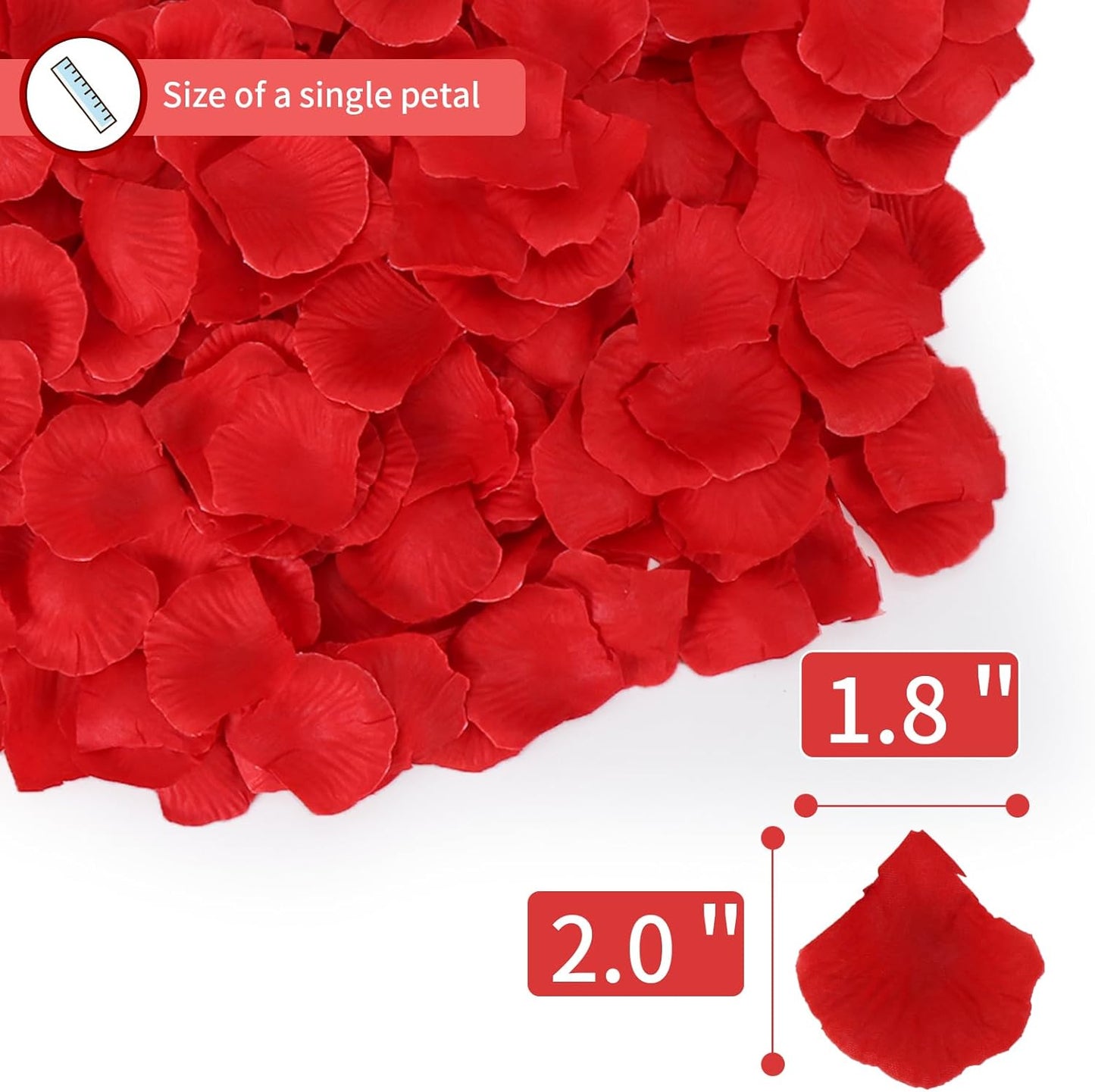 3300 PCS Artificial Fake Rose Petals,Flower Petals,Romantic Nightfor Her/Him Set,Wedding, Engagement, Party, in Bulk Flower Decorations（Red）