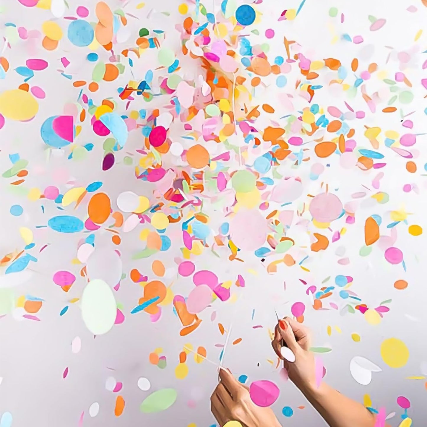 Rainbow Confetti Balloons, 25 Pcs 12 Inch Thickened Clear Latex Balloon with Confetti Inside for Birthday Party Baby Shower Graduation Engagement Bridal Shower Decorations Supplies (Paper Confetti)