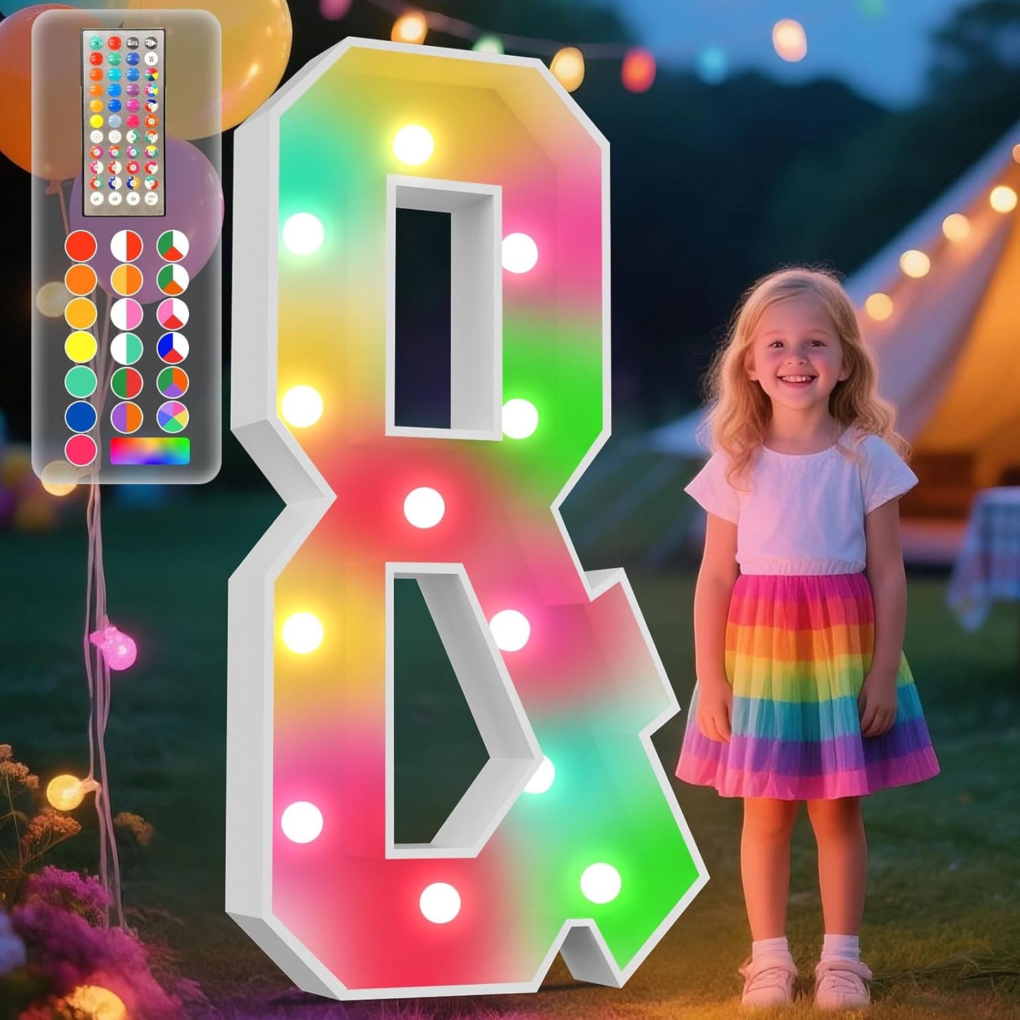 Ledido 4FT Marquee Light Up Letters, 34 Colors Changing Marquee Letter 4 Feet Tall with Remote, Big Letters for Party Wedding Graduation Birthday Decorations, Large Light Up Letter &