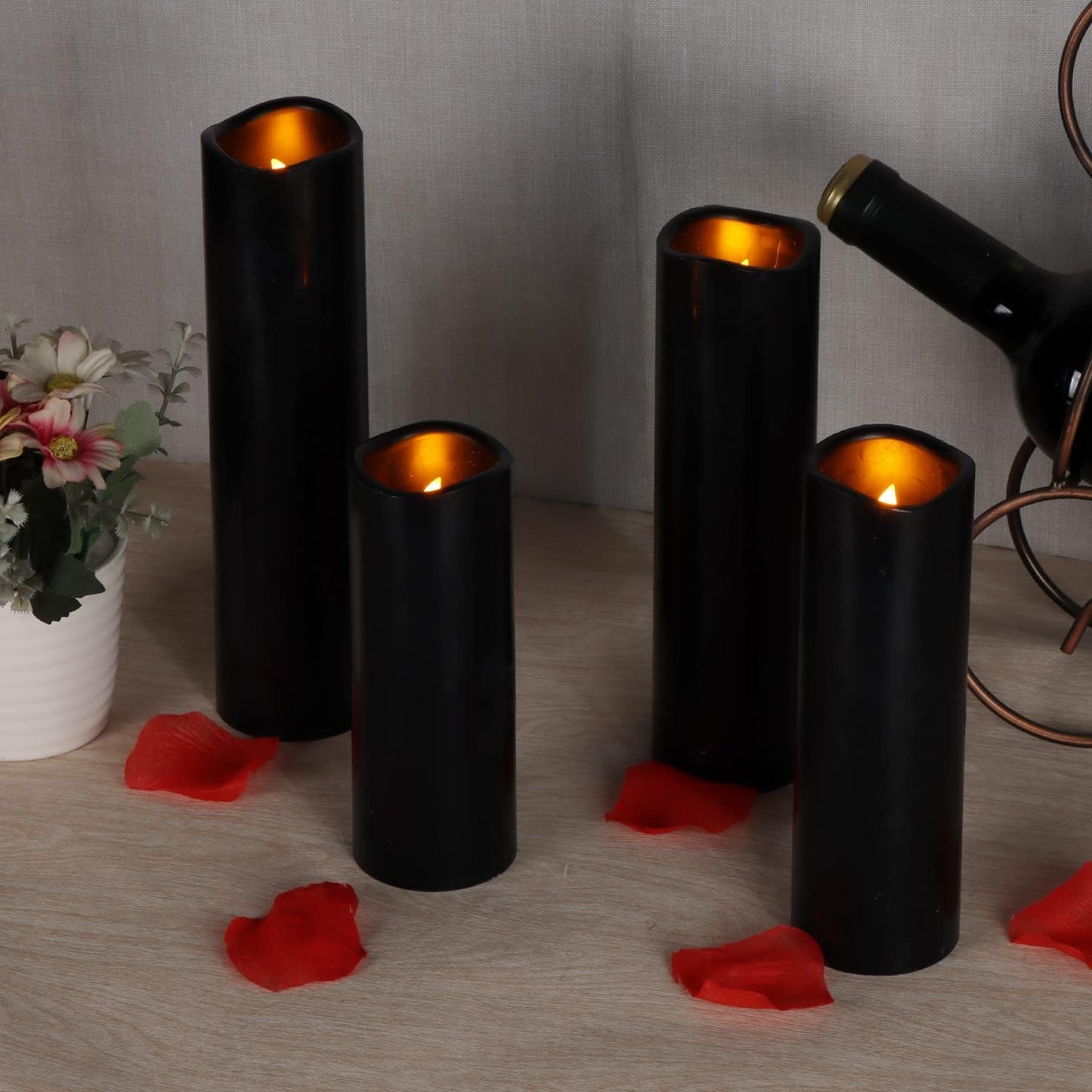 Vinkor Flameless Candles (Black Set of 9)