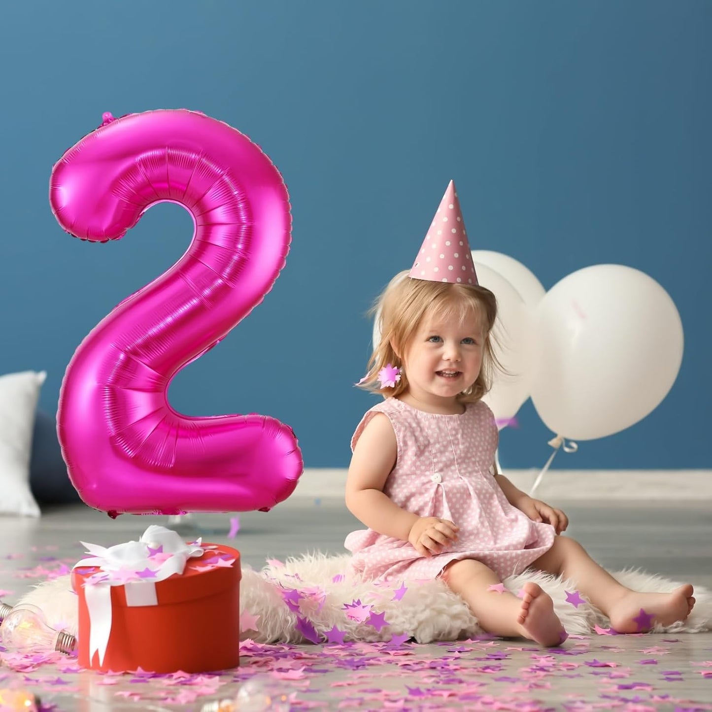 Hot Pink 8 Balloon,40 Inch Number 8 Balloon,8 Birthday Balloon Decorations, Foil Mylar Helium 8 Balloon Number for Birthday Party Decorations