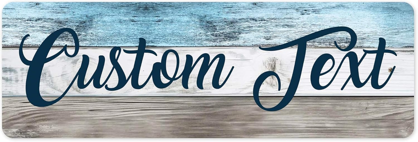 Custom Sign, Custom Street Sign, 11 Font Colors, 13 Font Styles, 4 Hole Options, 22 Sizes, 6x18 Inches, Rust Free DiBound, Fade Resistant, Made in USA by My Sign Center (Coastal)