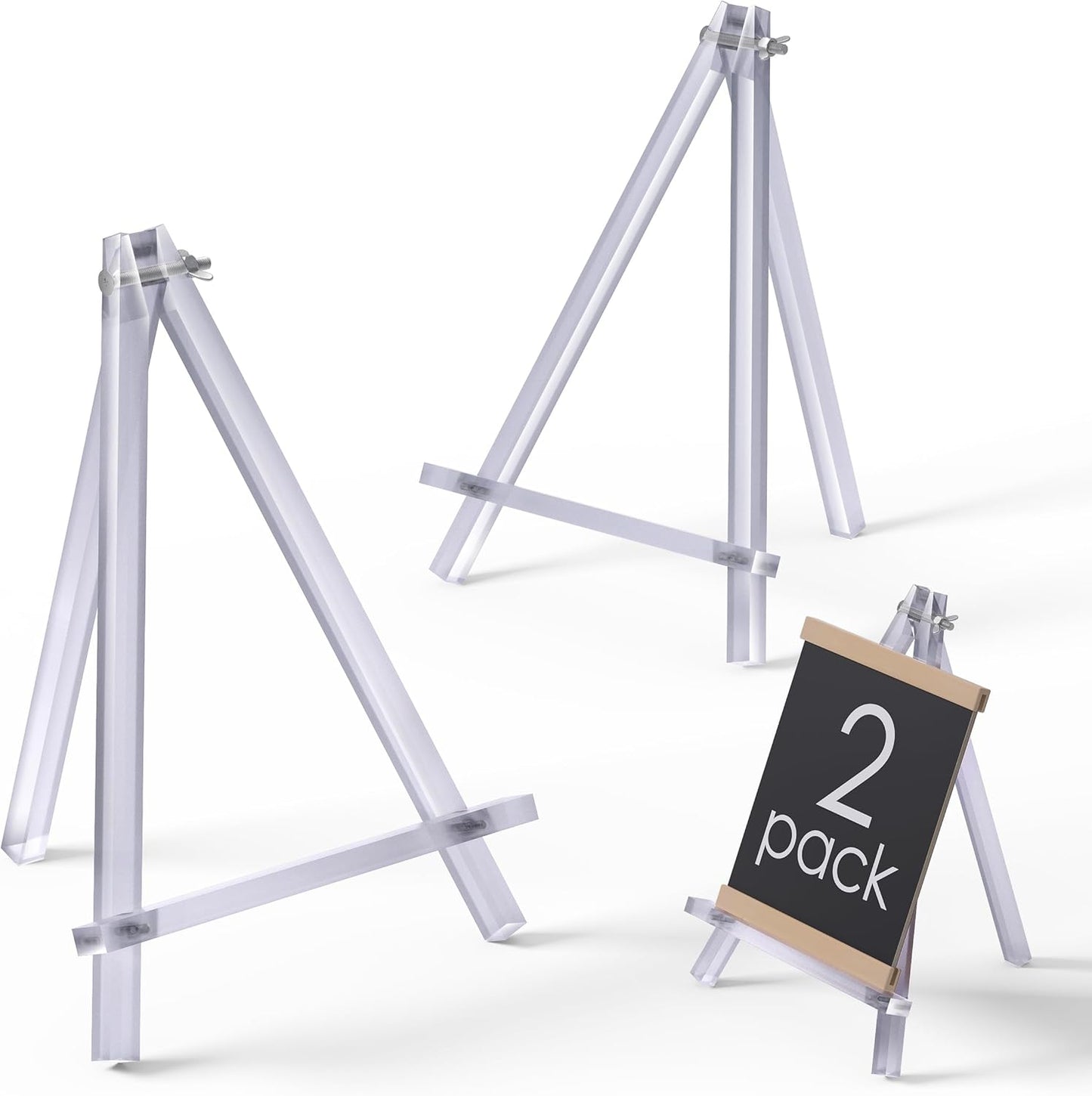9 inch Acrylic Easel for Painting, 2 Pack Easel Stand for Wedding Signs, Tabletop Easels for Painting Canvases, Small Art Easel Canvas Stand Photo Display Tripod Holder for Kids Adults (2)