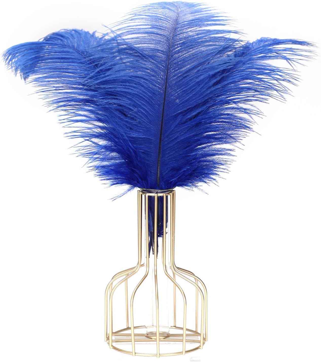 YAKRUNA 30PCS Royal Blue Ostrich Feathers Bulk 12-14 Inches for Centerpieces for Wedding Birthday Gatsby Party, Decorative Plumes for Vase & Table & Christmas Tree Decor (30-35cm, Blue)