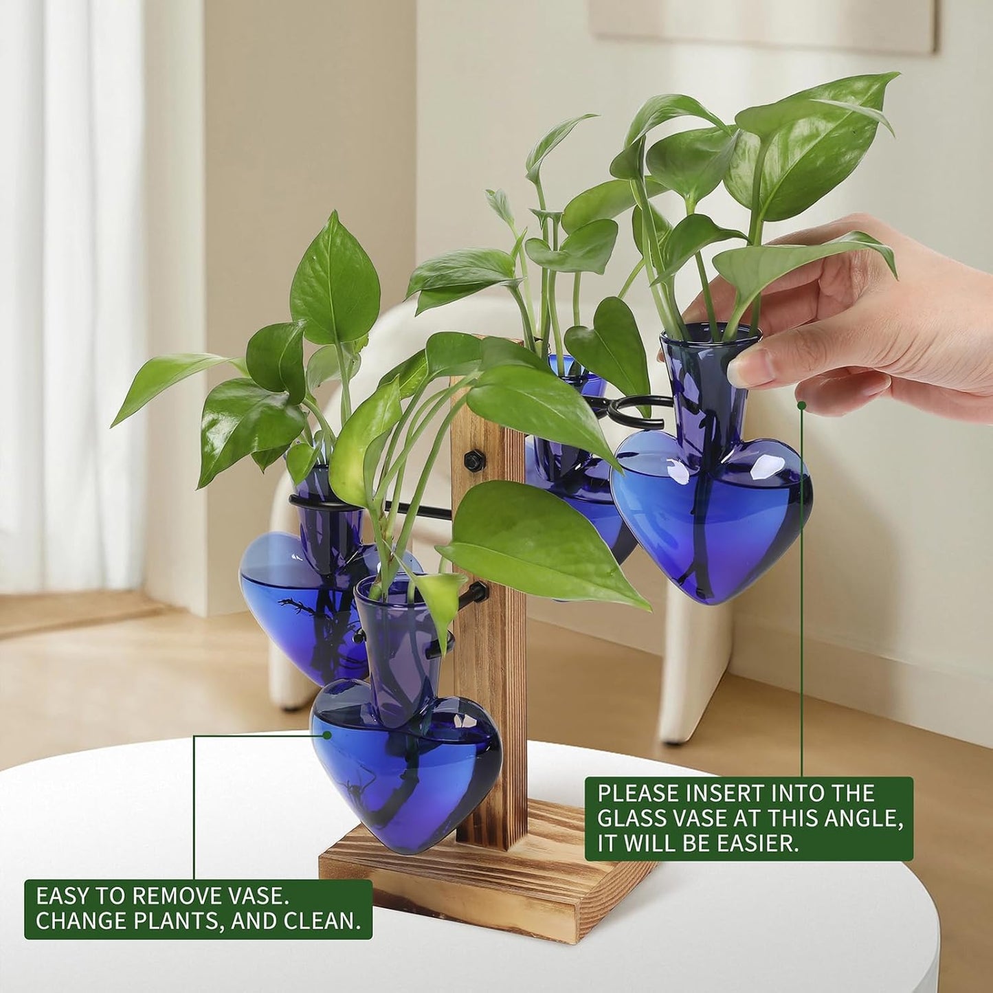 Plants Propagation Stations Plant Terrarium Kit Glass Planters for Indoor Plants House Plant Accessories Gift for Women - 4 Love Bulb Vase