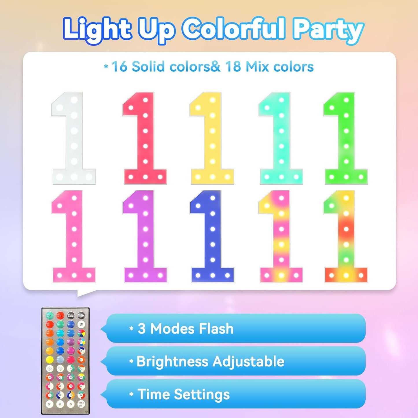 Ledido 4FT Marquee Light Up Numbers, 34 Colors Changing Marquee Numbers 4 Feet Tall with Remote, Big Numbers for Party Wedding Graduation Birthday Decoratoons, Large Light Up Number 9