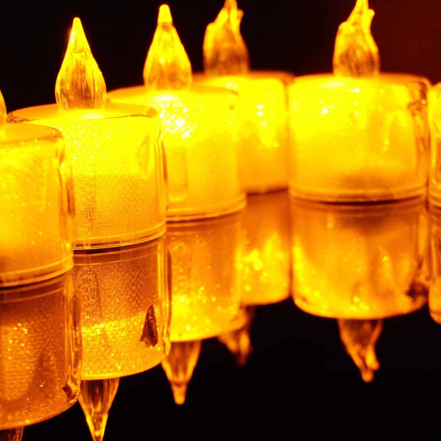 Flameless LED Tea Light Candles, Battery-Powered Unscented LED Tealight Candles, Fake Tealights (Warm White)