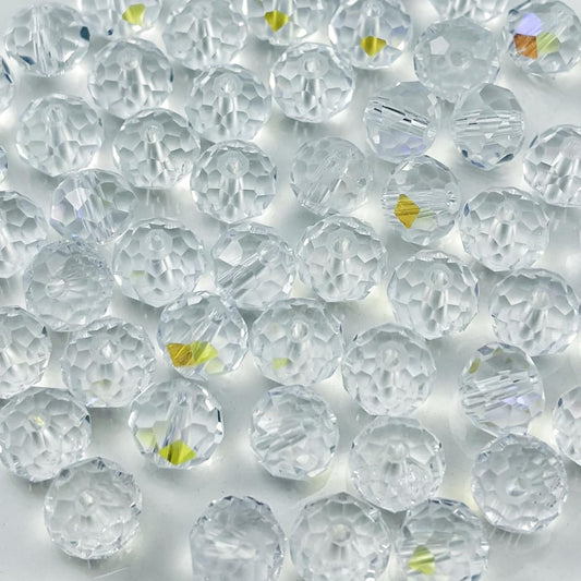 500pcs 3mm Crystal Glass Beads for Crafts Faceted Rondelle Glass Beads for Jewelry Making Crystal Spacer Beads for Necklaces Bracelets Earrings DIY Craft(Crystal AB)