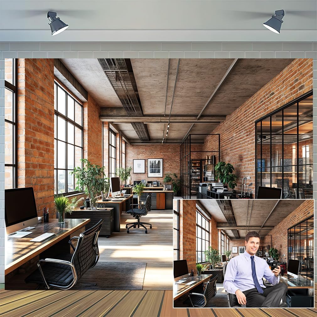 20X10ft Office Video Photo Backdrop Photography Background for Recording Conference, Zoom Home Podcast Backdrops Photo Booth Prop Decorations Wall Decor Tablecloth