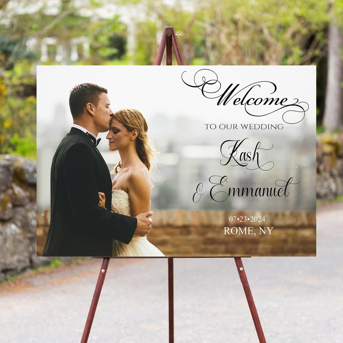 Generic Landscape Photo Wedding Sign, Editable Welcome To Our Wedding, 12x18, 18x27, 24x36 Inches, Plastic, 4mm