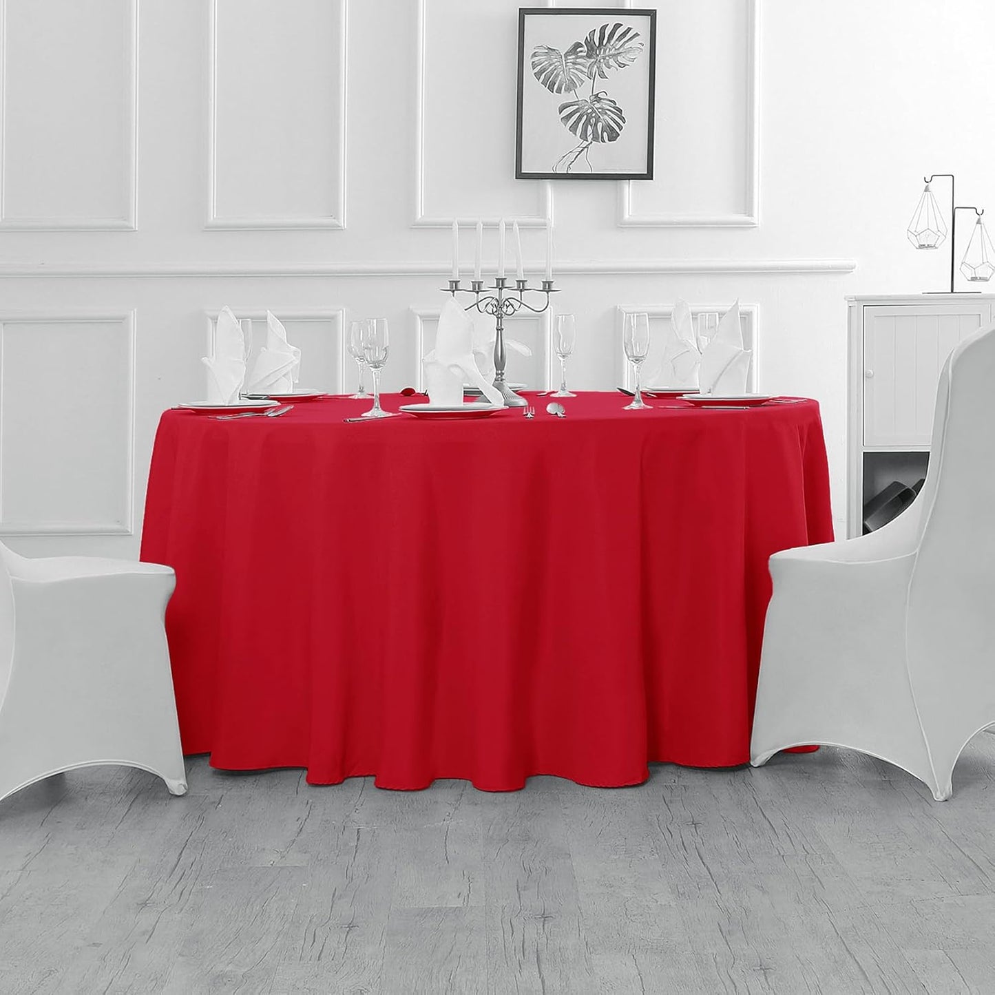 Fokitut 2 Pack Waterproof Rectangle Tablecloth, 90x132 Inch,Stain Resistant and Wrinkle Polyester Table Cloth, Fabric Table Cover for Kitchen Dining, Wedding, Party, Holiday Dinner-Red