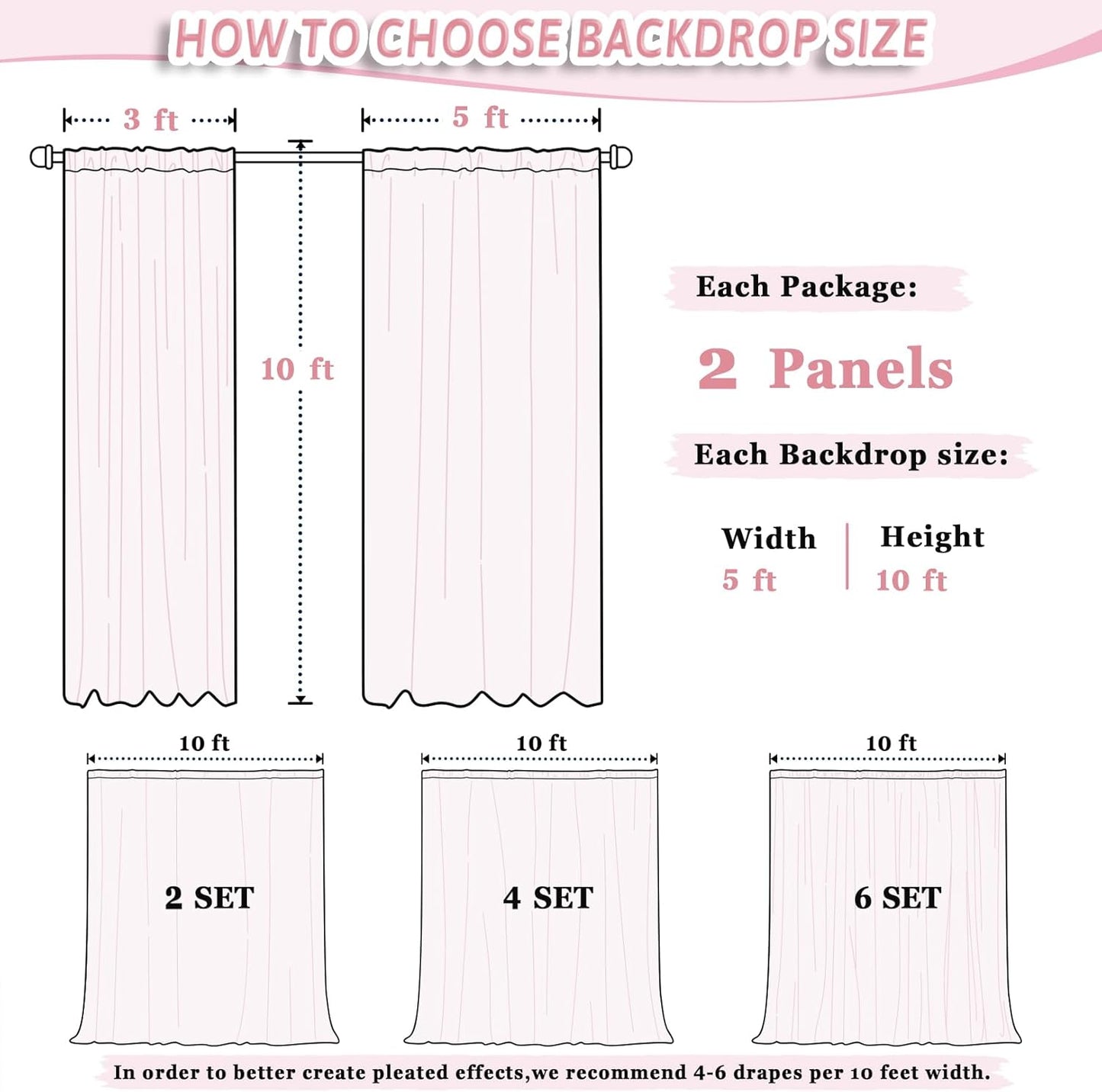 DUOBAO Rainbow Sheer Chiffon Curtains - Premium Fabric Drapes for Wedding Backdrop, Party Decor, Living Room -10x10ft 2 Panels(58" x120)