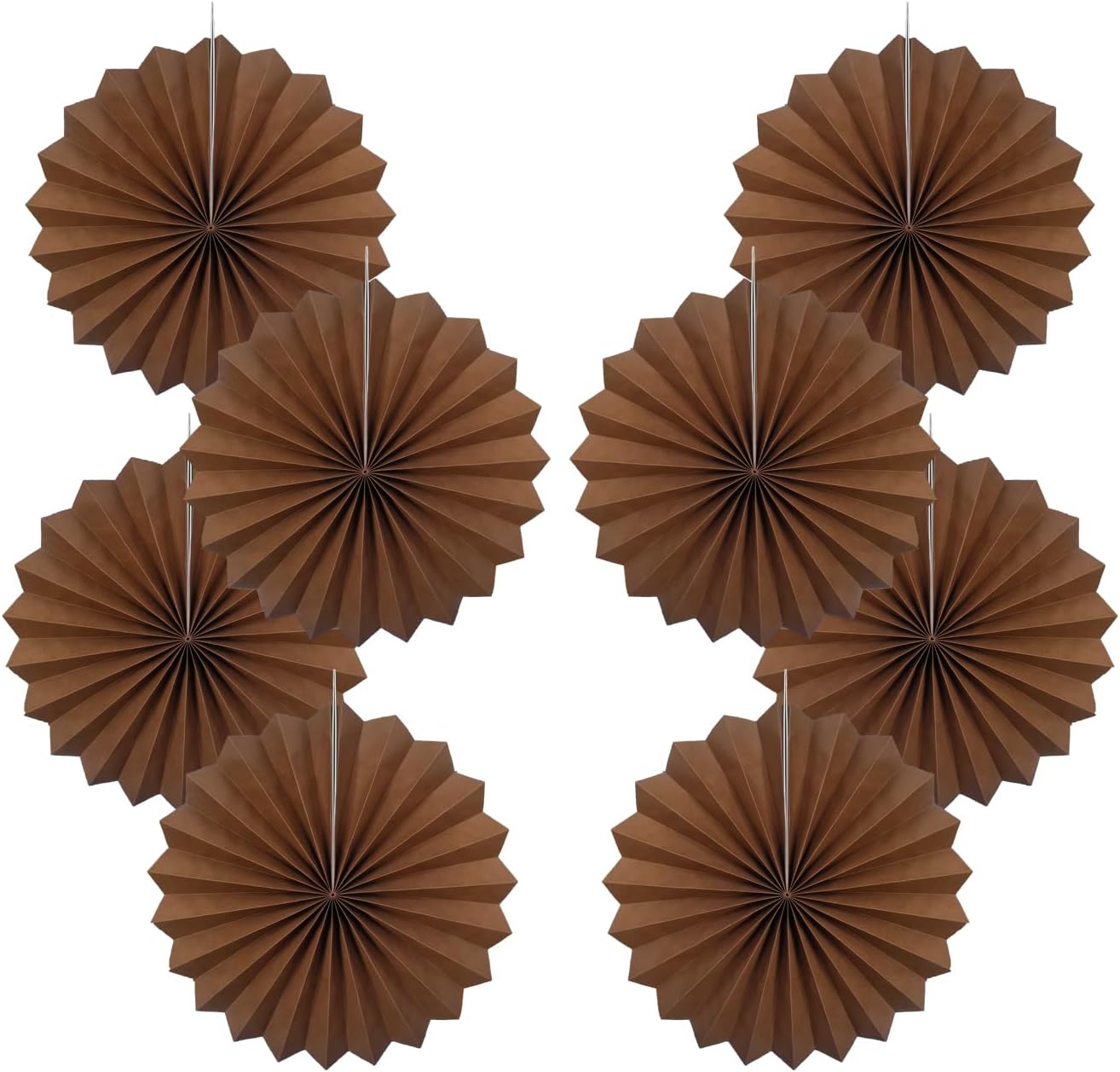Brown Party Decorations,Brown Wedding Decorations for Party Events Accessories,Brown Birthday Decorations,Boho Party Decoration,Fall Decorations 12in Hanging Paper Fans 30 Color DIY Set(Brown)