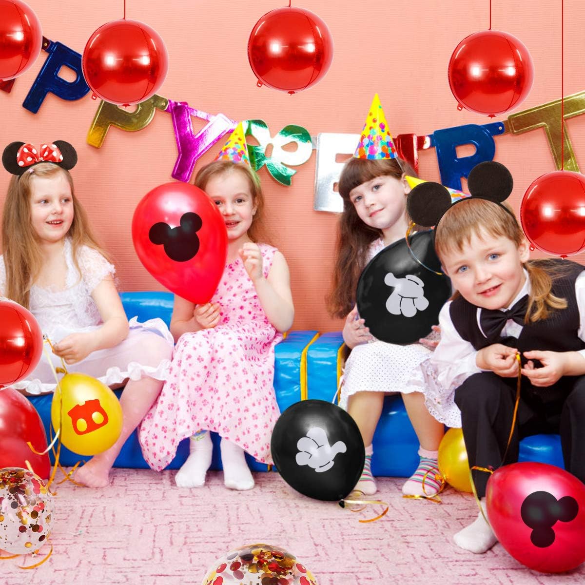 10 pcs Red 4D balloon, 10 inch Foil Mylar Sphere Balloon for Birthday Party,Wedding,Valentine's Day, Christmas,Baby Shower Decoration Supplies