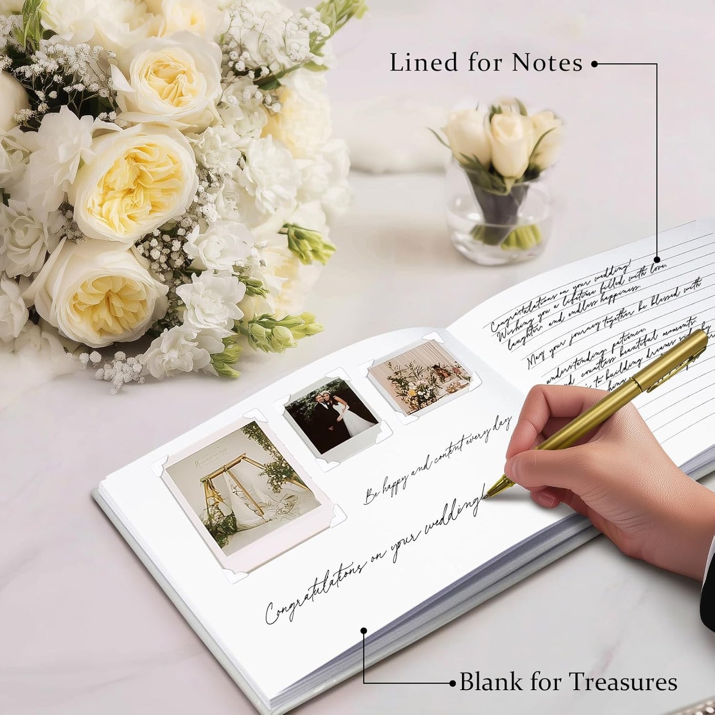 FREXISYN Wedding LOVE Guest Book 9x7'' - Personalized Photo Guestbook with Pens for Reception, Baby Shower & Birthday [hardcover]